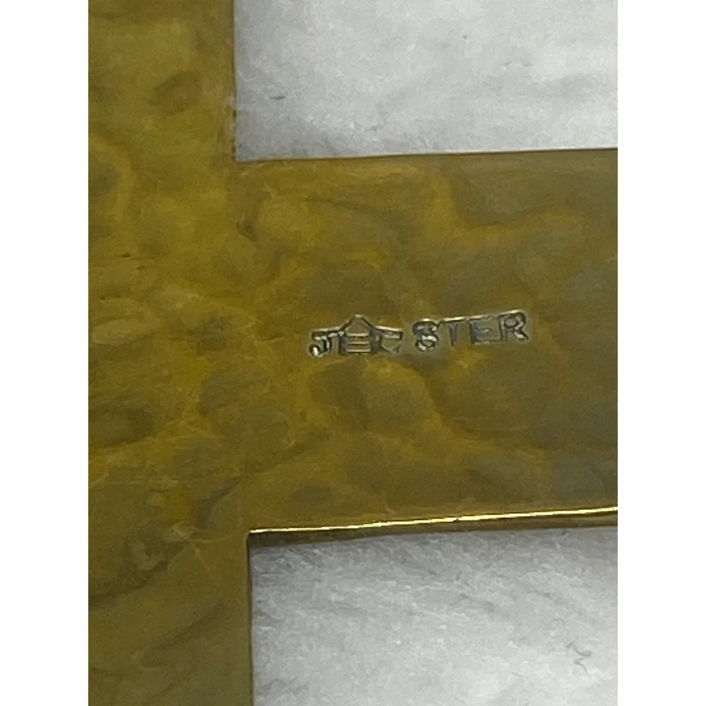 VTG Jeep Collins Sterling Silver Brass‎ Cross Religious Pendant Christmas Gift